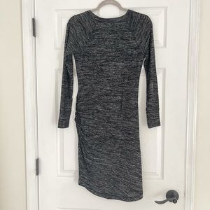 Banana Republic Black Midi Sweater Dress Marled XS